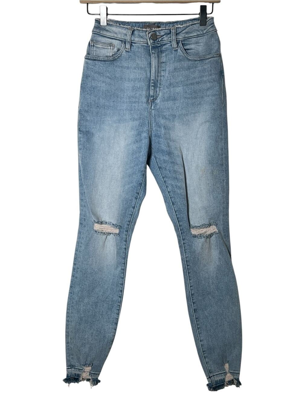 DL1961 High-Rise Light Blue Distressed Women's Skinny Jeans size 27 B95